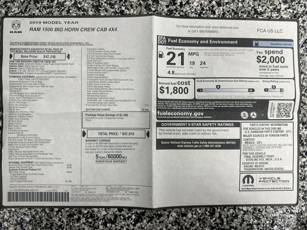 2019 RAM 1500 Big Horn/Lone Star