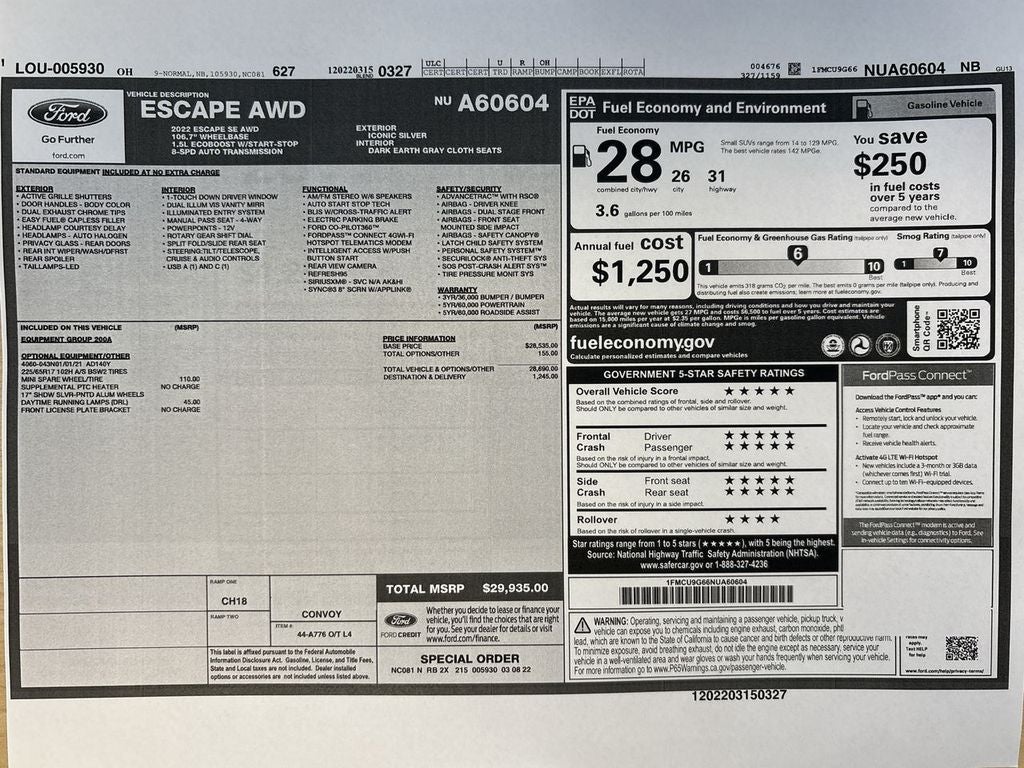2022 Ford Escape SE
