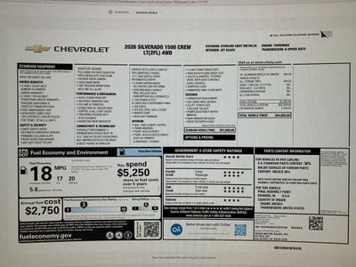 2026 Chevrolet Silverado 1500 LT (2FL)