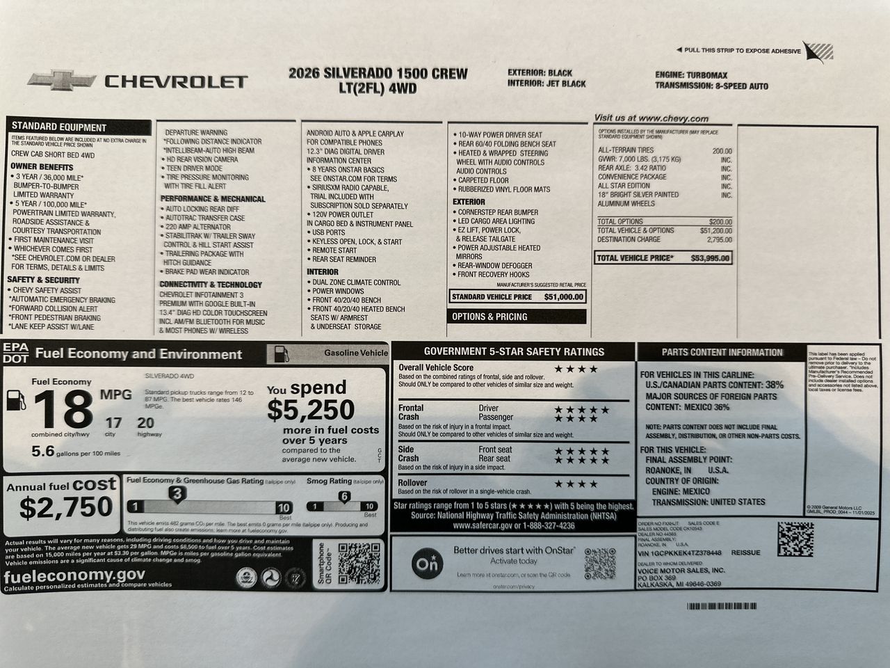 2026 Chevrolet Silverado 1500 LT (2FL)