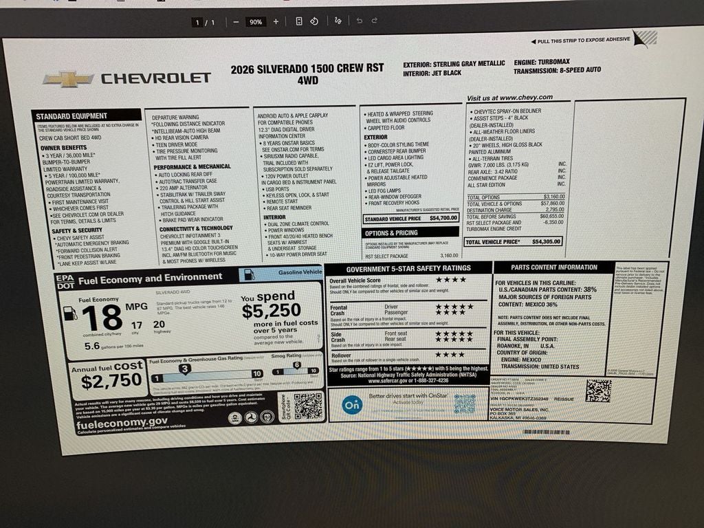2026 Chevrolet Silverado 1500 RST
