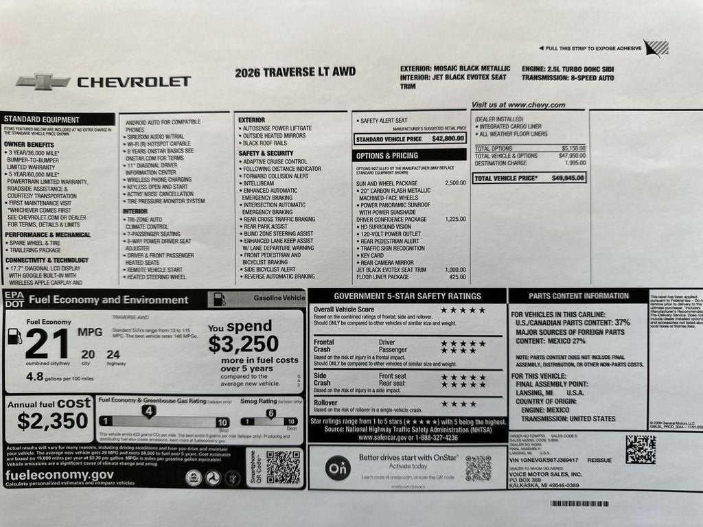 2026 Chevrolet Traverse LT