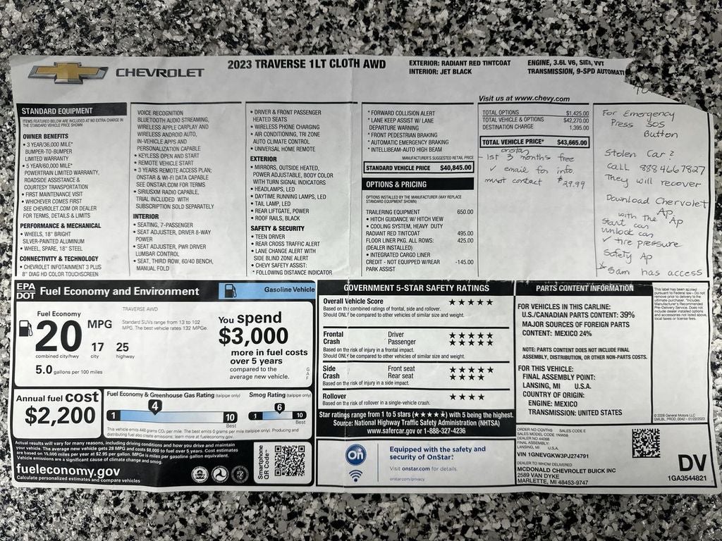 2023 Chevrolet Traverse LT Cloth