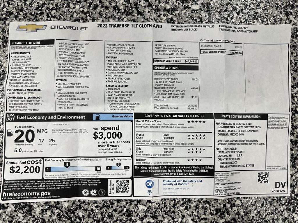 2023 Chevrolet Traverse LT Cloth