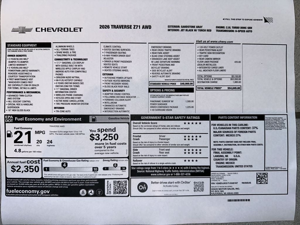 2026 Chevrolet Traverse Z71