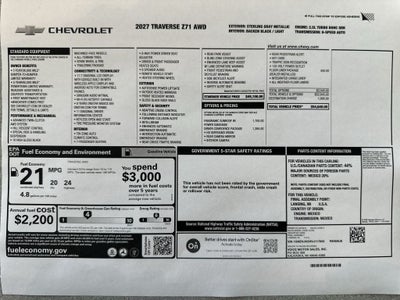 2027 Chevrolet Traverse Z71
