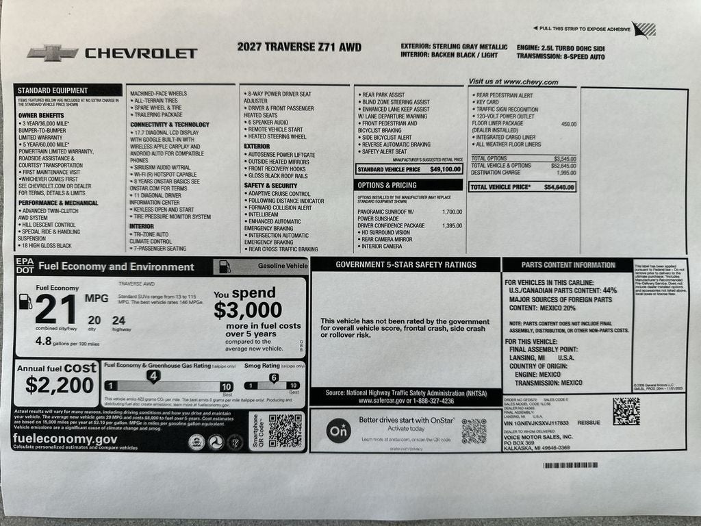 2027 Chevrolet Traverse Z71