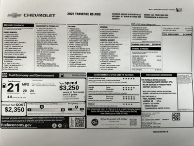 2026 Chevrolet Traverse RS