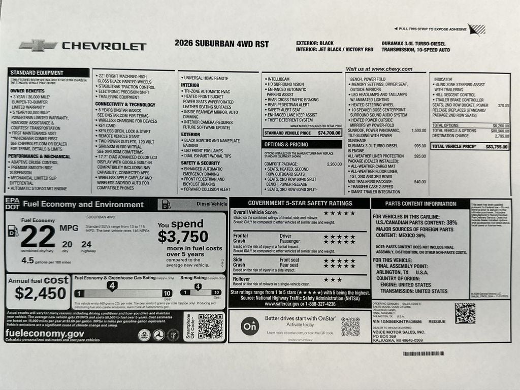 2026 Chevrolet Suburban RST