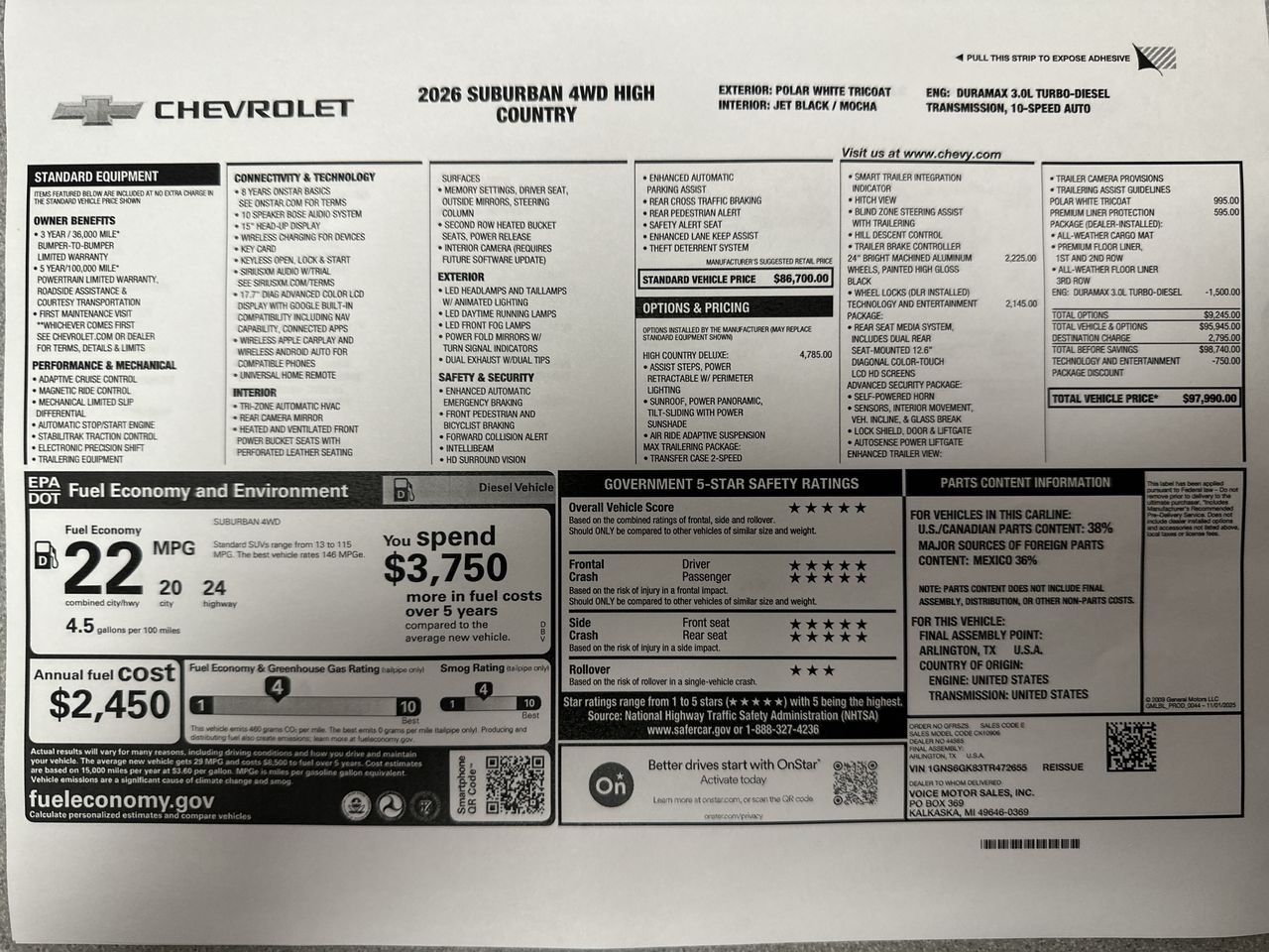 2026 Chevrolet Suburban High Country