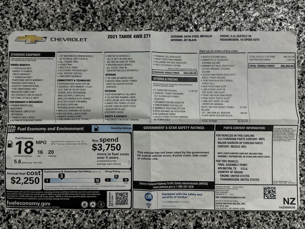 2021 Chevrolet Tahoe Z71