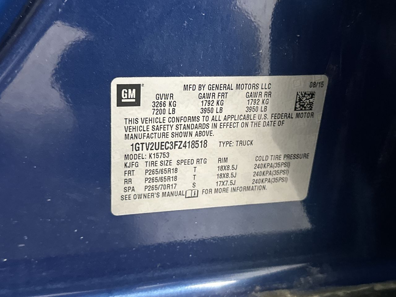 2015 GMC Sierra 1500 SLE