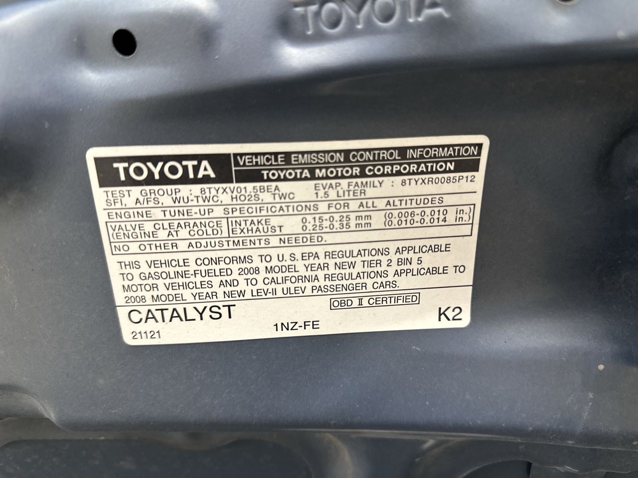 2008 Toyota Yaris 3dr HB Man (Natl)