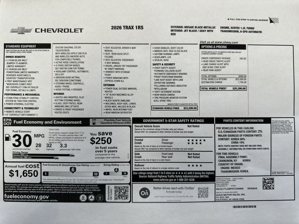 2026 Chevrolet Trax 1RS