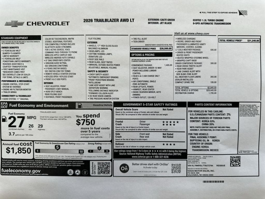 2026 Chevrolet Trailblazer LT